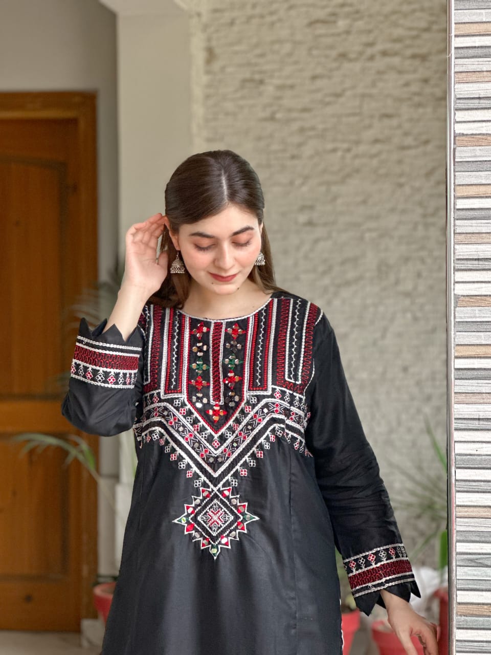 Mirror Embroidery 2Pc Sindhi Style Dress (Limited Stock)